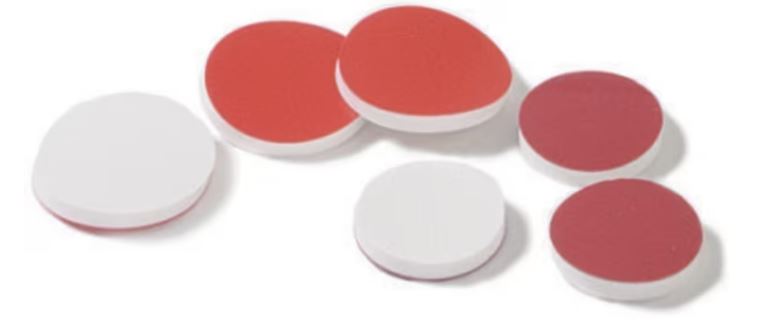 SEPTUM 9 MM SILICONA/PTFE ROJO (100)