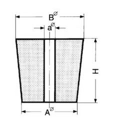TAPON SILICONA C/ORIFICIO 56X65X45 MM