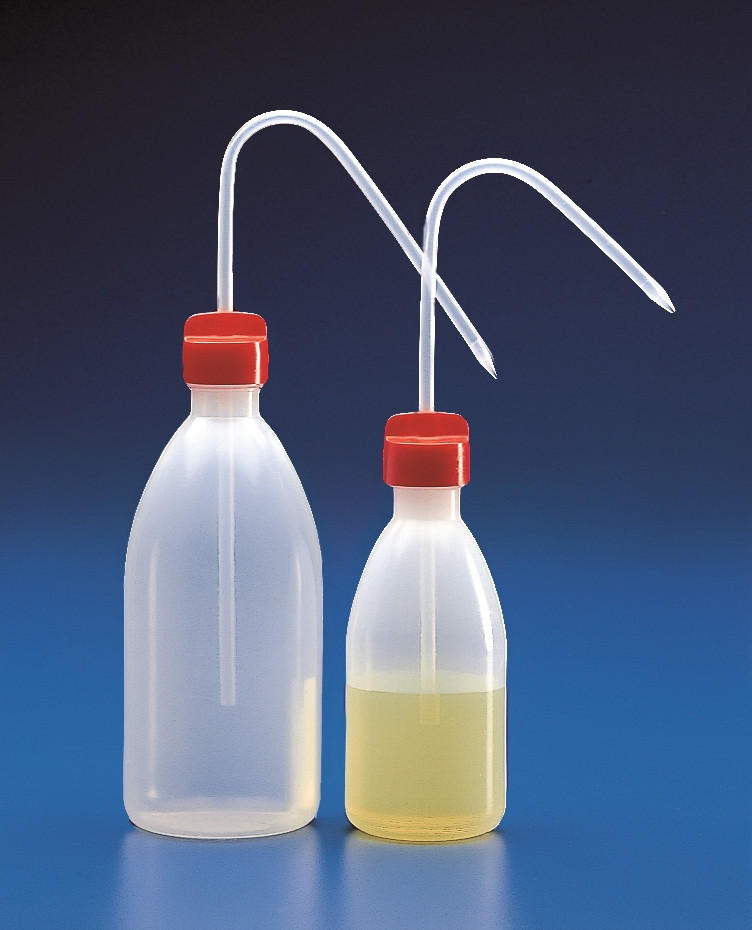 FRASCO LAVADOR 100 ML B/ESTRECHA C/TAPON PE-LD 