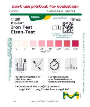 HIERRO MERCKOQUANT 3-500 MG/L (100)