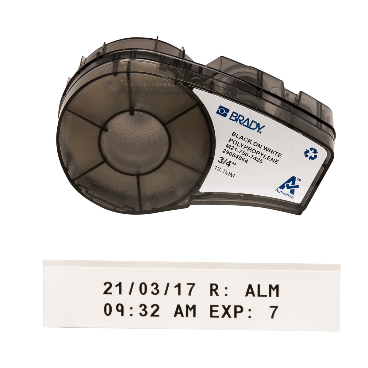 ETIQUETA POLIPROPILENO NEGRO EN BLANCO P/BMP21PLUS