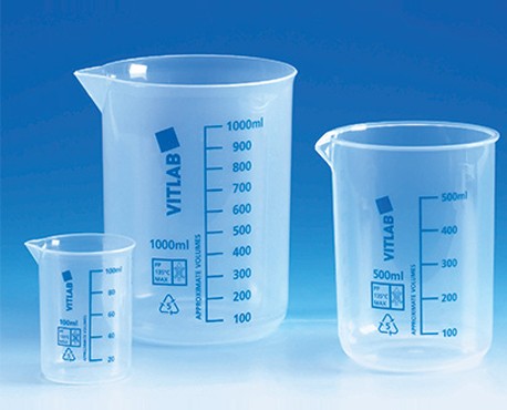 VASO POLIPROPILENO 250 ML GRADUACION AZUL