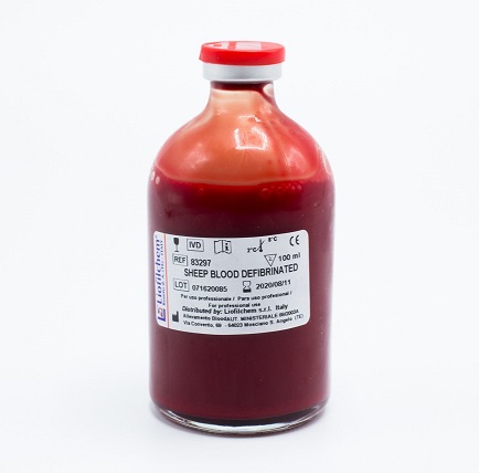 SANGRE DE OVEJA DISFIBRILADA  (50 ML) +